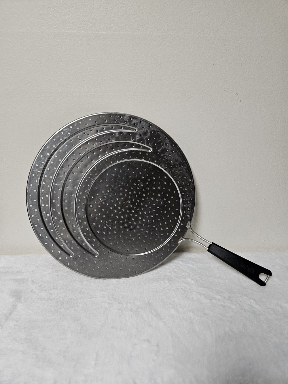 Calphalon 13" Stainless Steel Splatter Screen Grease Guard Pan Lid Black Handle
